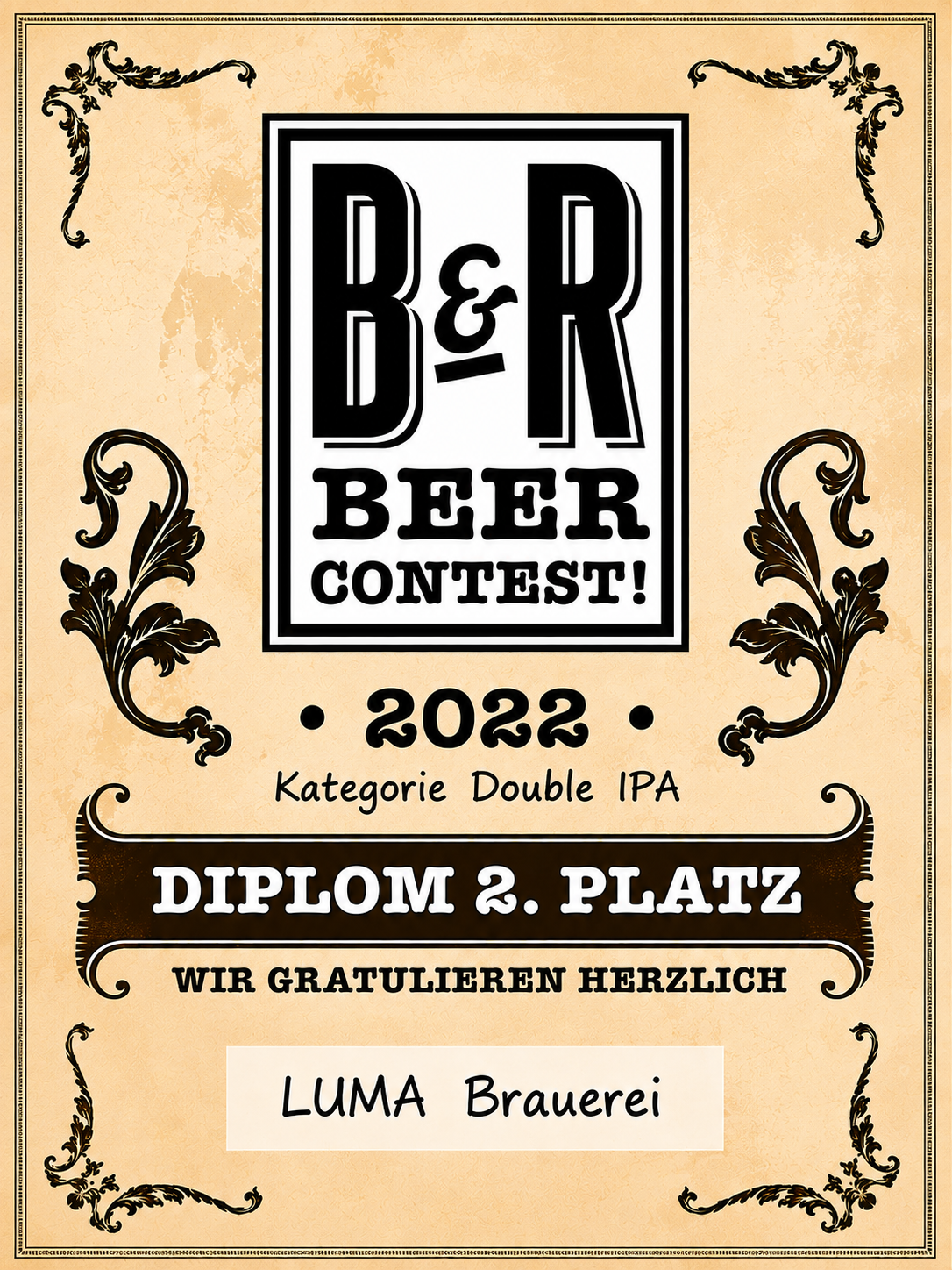 Zertifikat 2. Rang Double IPA